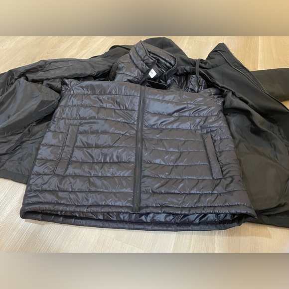 CALVIN KLEIN Mens Black Jacket With Shell & Zip out Puffer Jacket inside. - Picture 5 of 12